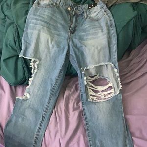 Boyfriend style ripped fashion nova jeans